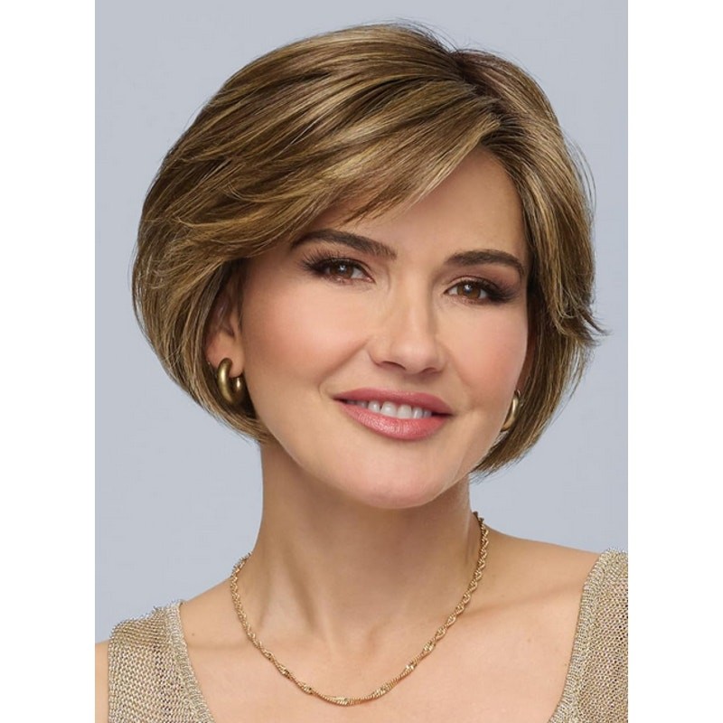 New Raquel Welch Short Asymmetrical Cut Ready To Wear Synthetic Wig Honey Pecan