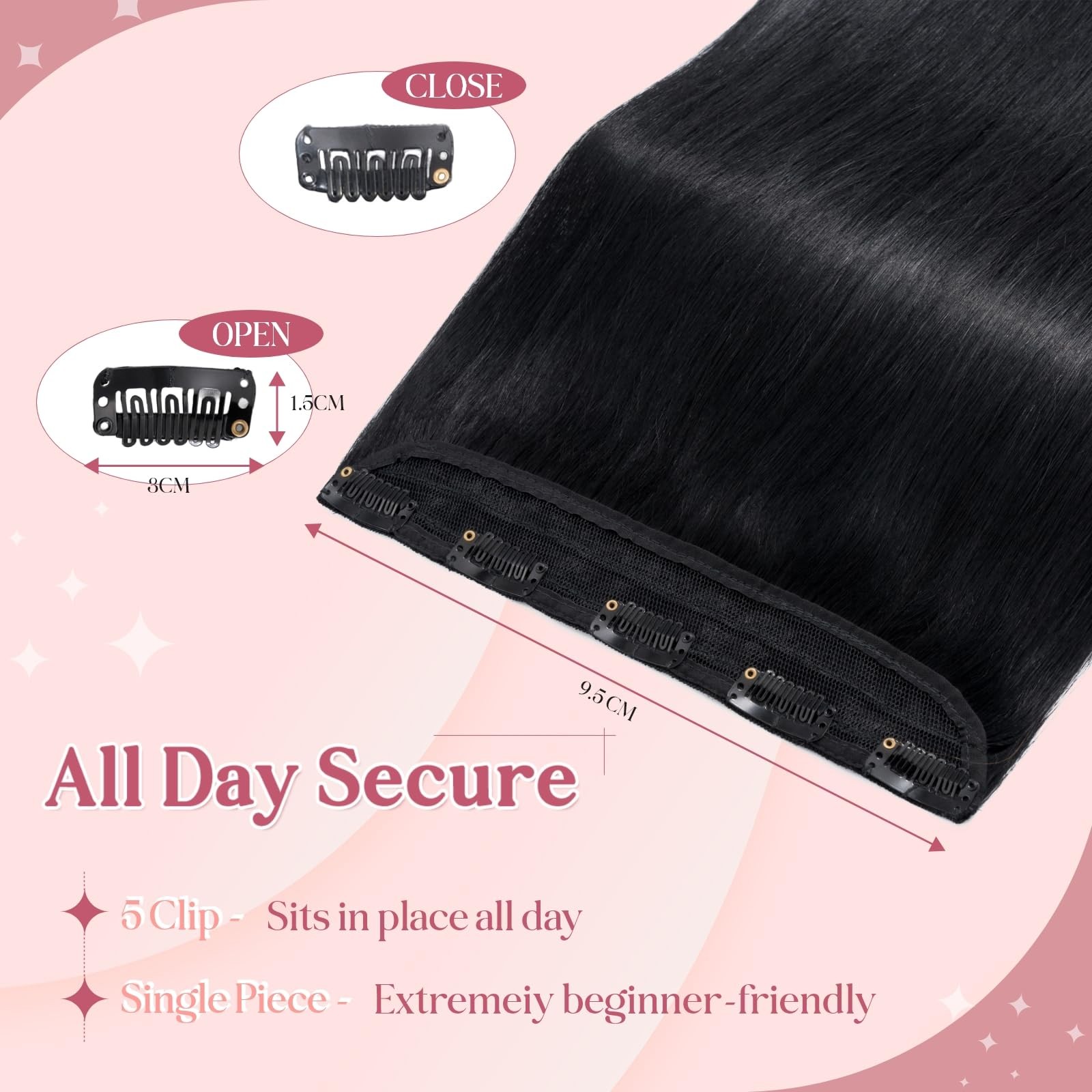 Segohair Clip In Hair Extensions For Women One Piece 5 Clips Real Human Remy