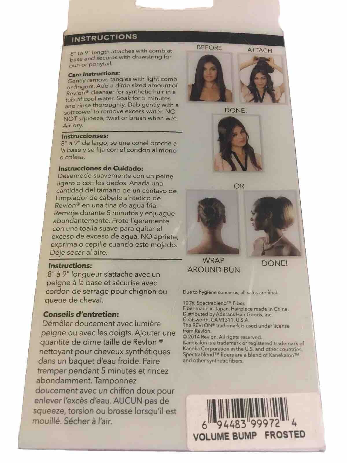 Revlon Volume Bump – Frosted – Ready To Wear Volume Hair Piece Extension – NEW