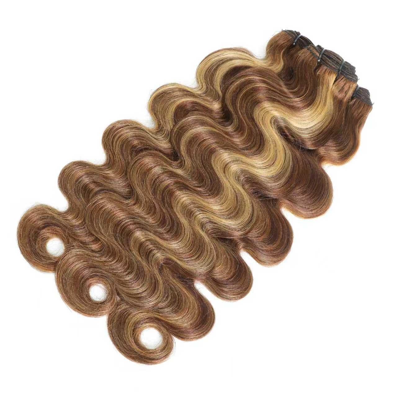 Airnext Highlight Human Hair Bundles Ombre 4/27 Body Wave Bundles Human Hair