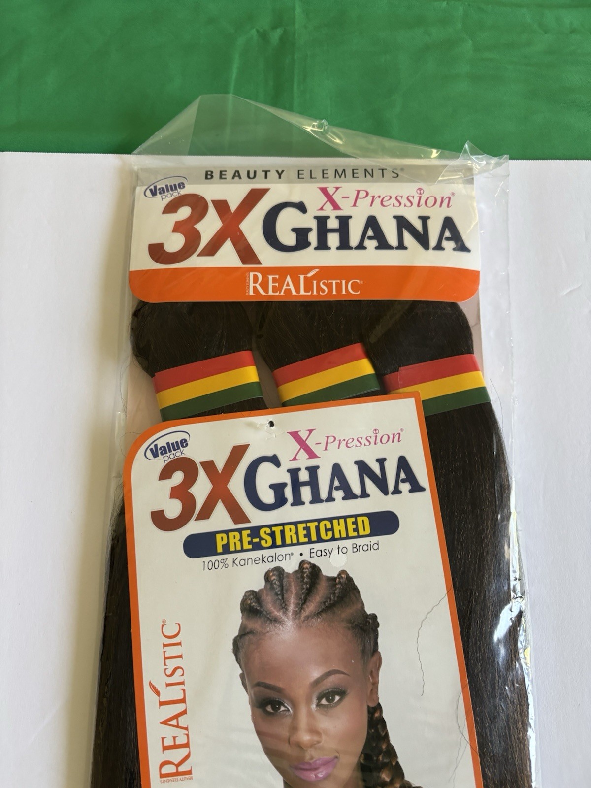 Realistic 50” 3X GHANA PRE STRETCHED Kanekalon 100% Color T1B30