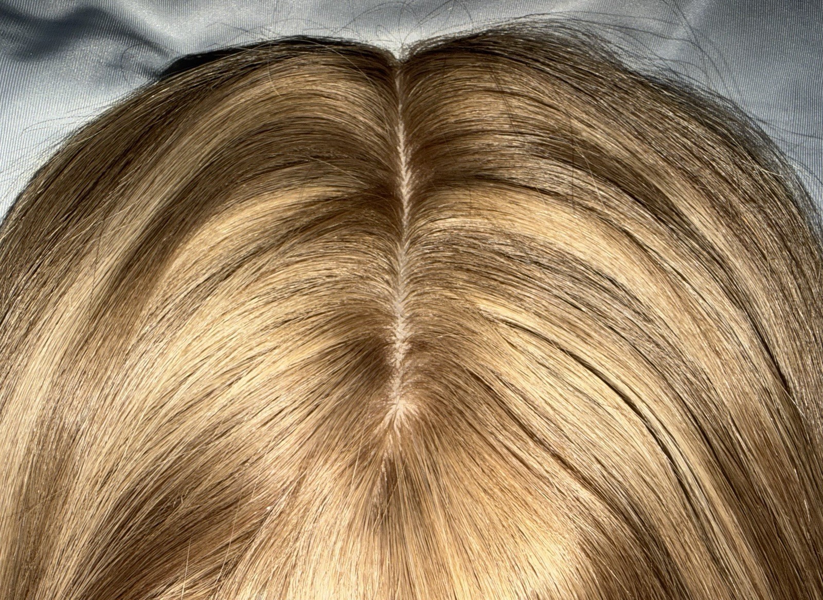 Topunique Human hair Topper 3×5 Inch Injected Silk Base 18 Inch Length