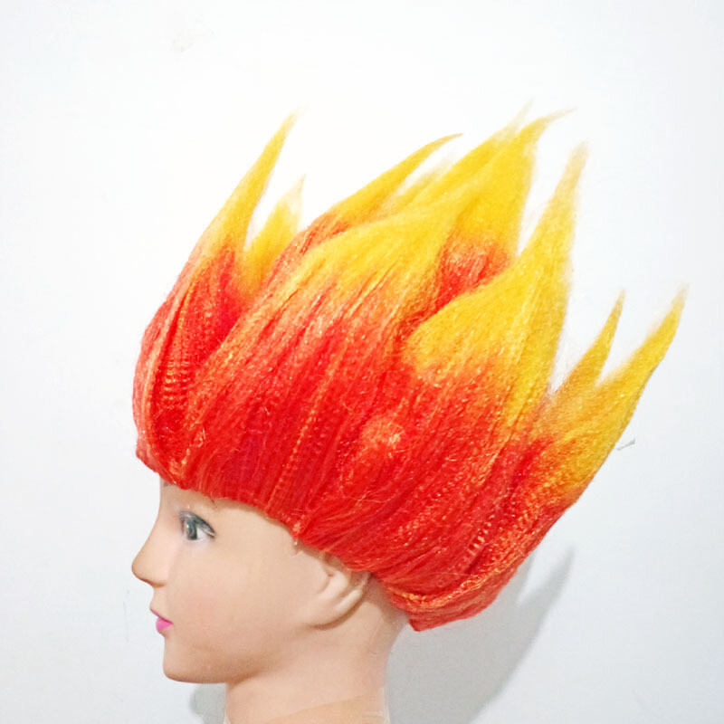 Flame Troll Wig – Colorful 80s Wigs – Neon Spiked Crazy Halloween Costume Wig