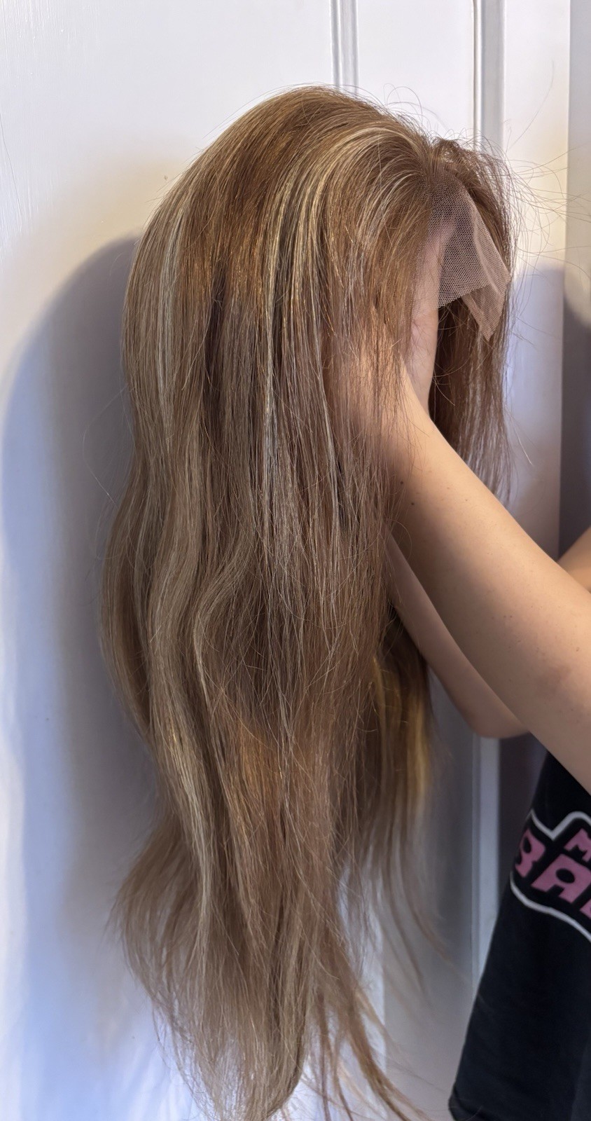 NEVER USED! Human Hair Lace Front Hand Tied Long Wavy Brown/Blonde Wig