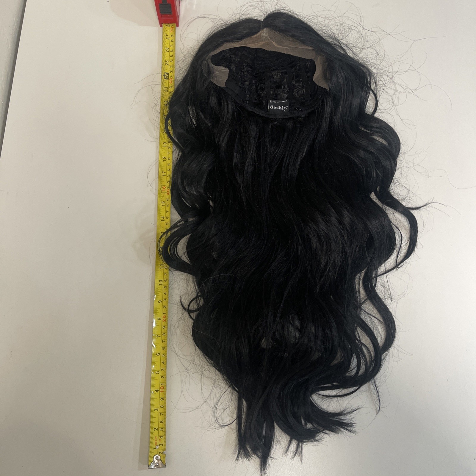 Sensationnel Dashly Women’s XL Black With Waves No Bangs Lace Front Wig