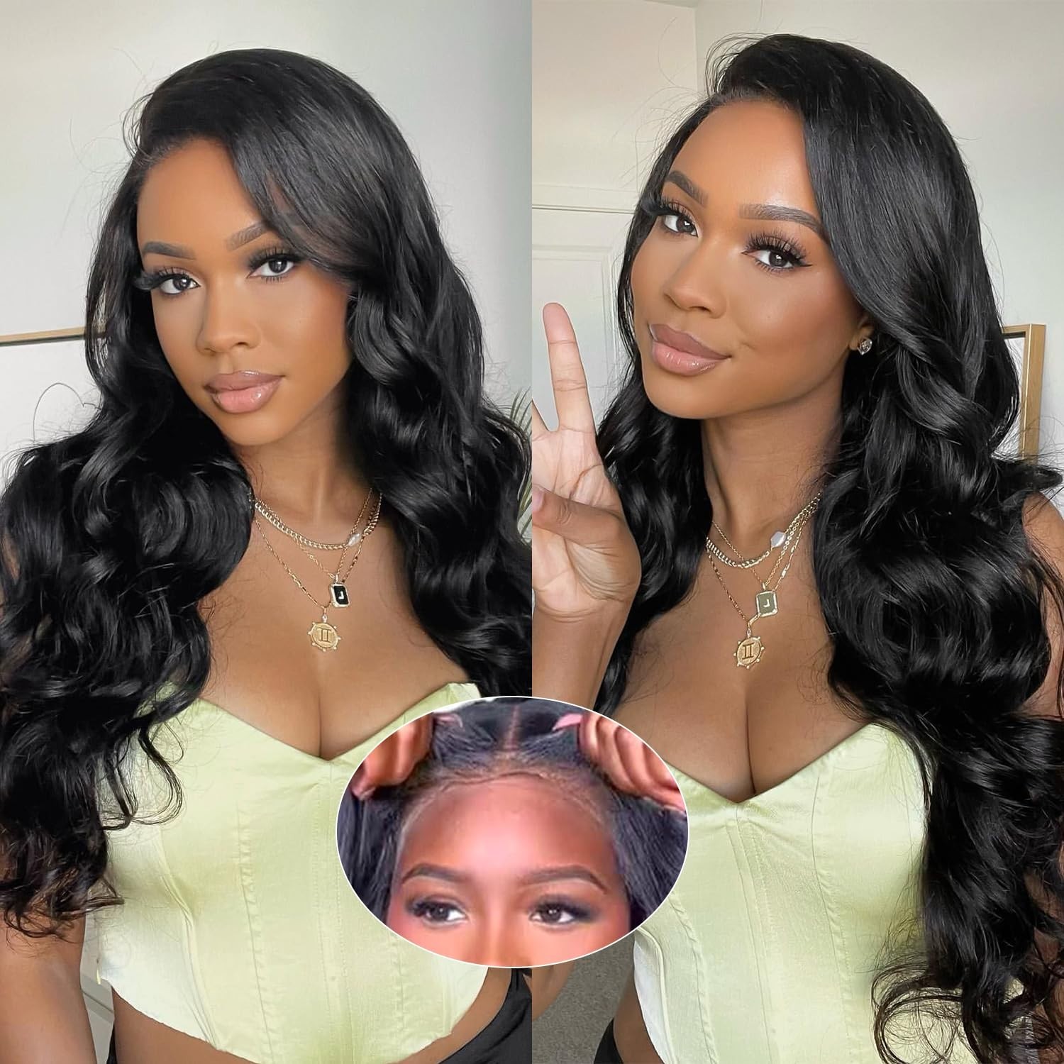 Wear and Go Glueless Wigs Human Hair Pre Plucked Pre Cut Lace No Glue Body Wave