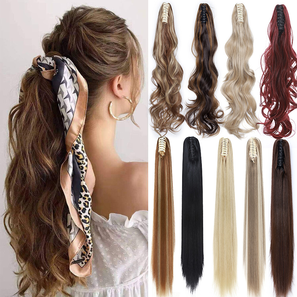 Short 12 inch Jaw Claw On Ponytail Hair Extensions As Human Hairpiece For Lady