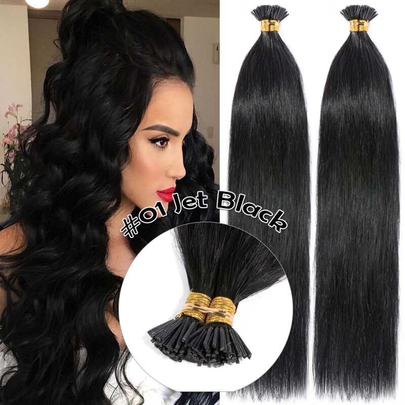 300s Thick Bonds I Tip Nano-Micro Ring Remy Human Hair Extensions Full Head Soft