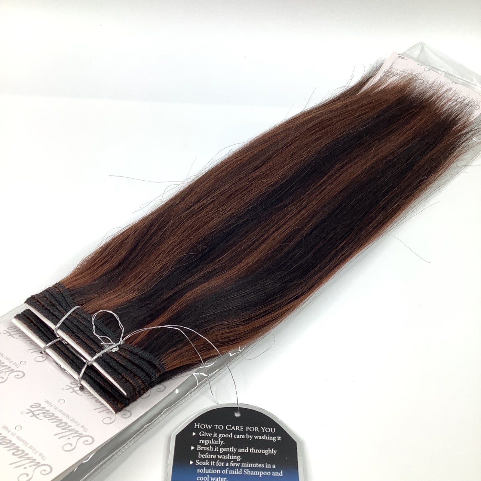 Silhouette 100% Human Hair Yaki Straight Weave 14″ P1B/33 Auburn & Black