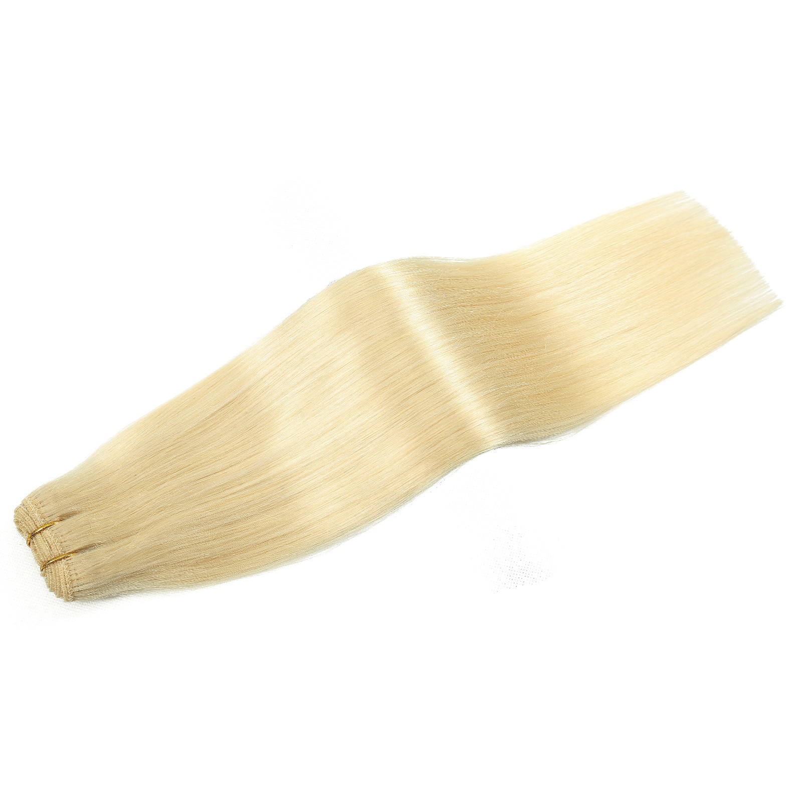 Sew in Weft Human Hair Extensions Double Weft Weave RemyHair Platinum Blonde28in