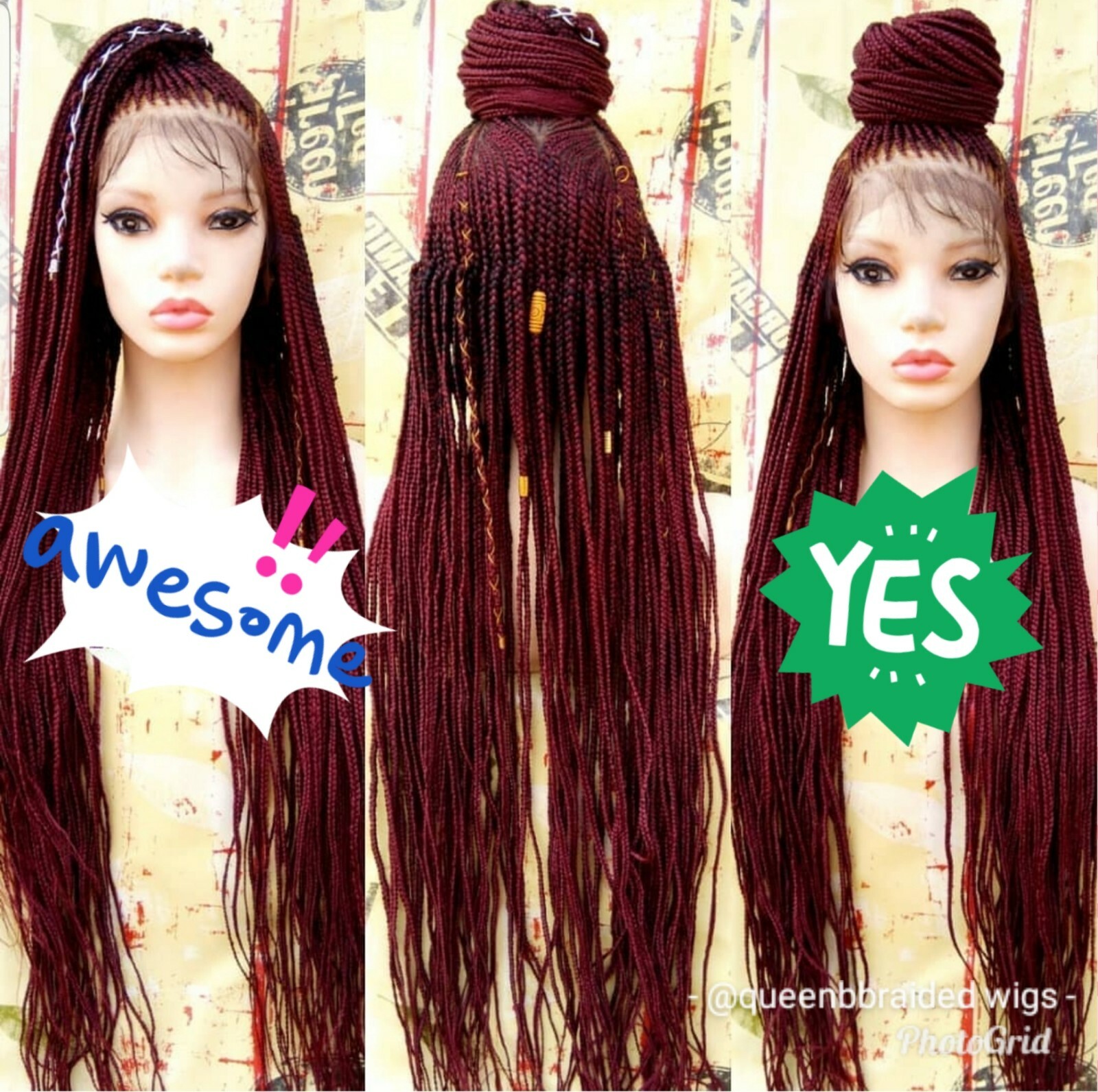 Braided wig:Handmade Cornrows braids wig,PRE-ORDER ONLY.2-3WEEKS.USA