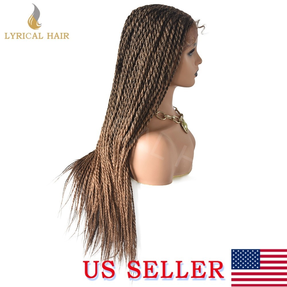 Box Hand Braided Wigs For Black Women Synthetic Lace Front Braids Wig Baby Hair
