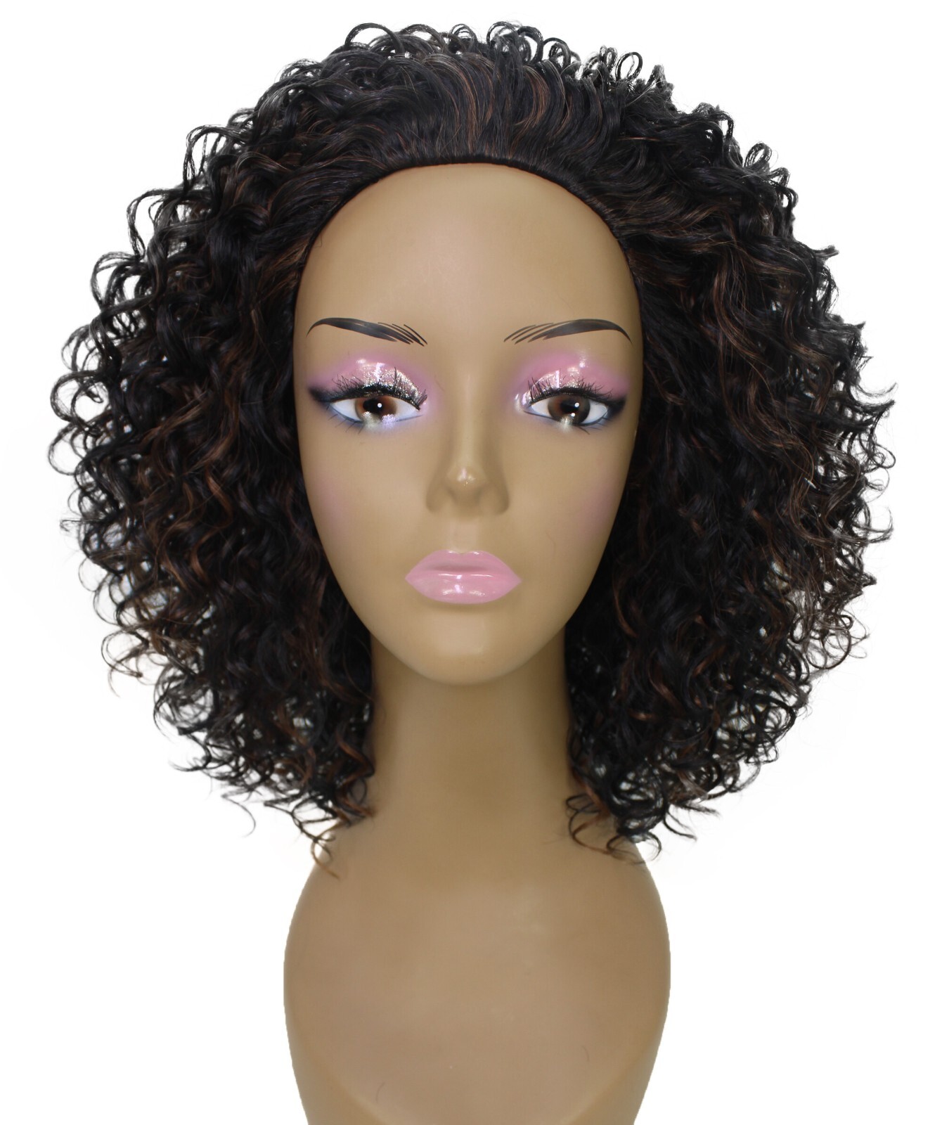 LUXLUXE Vale Curly Layered 13.5 in Long Half Wig No Lace Multiple Color,BH-0007