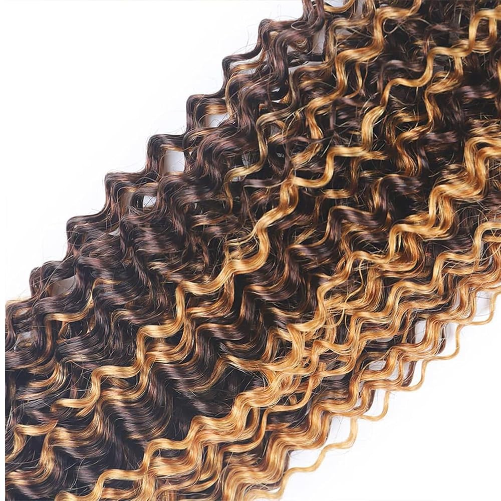 Loiumguu Ombre Highlight Brown Mixed Honey Blonde Human Hair Kinky Curly