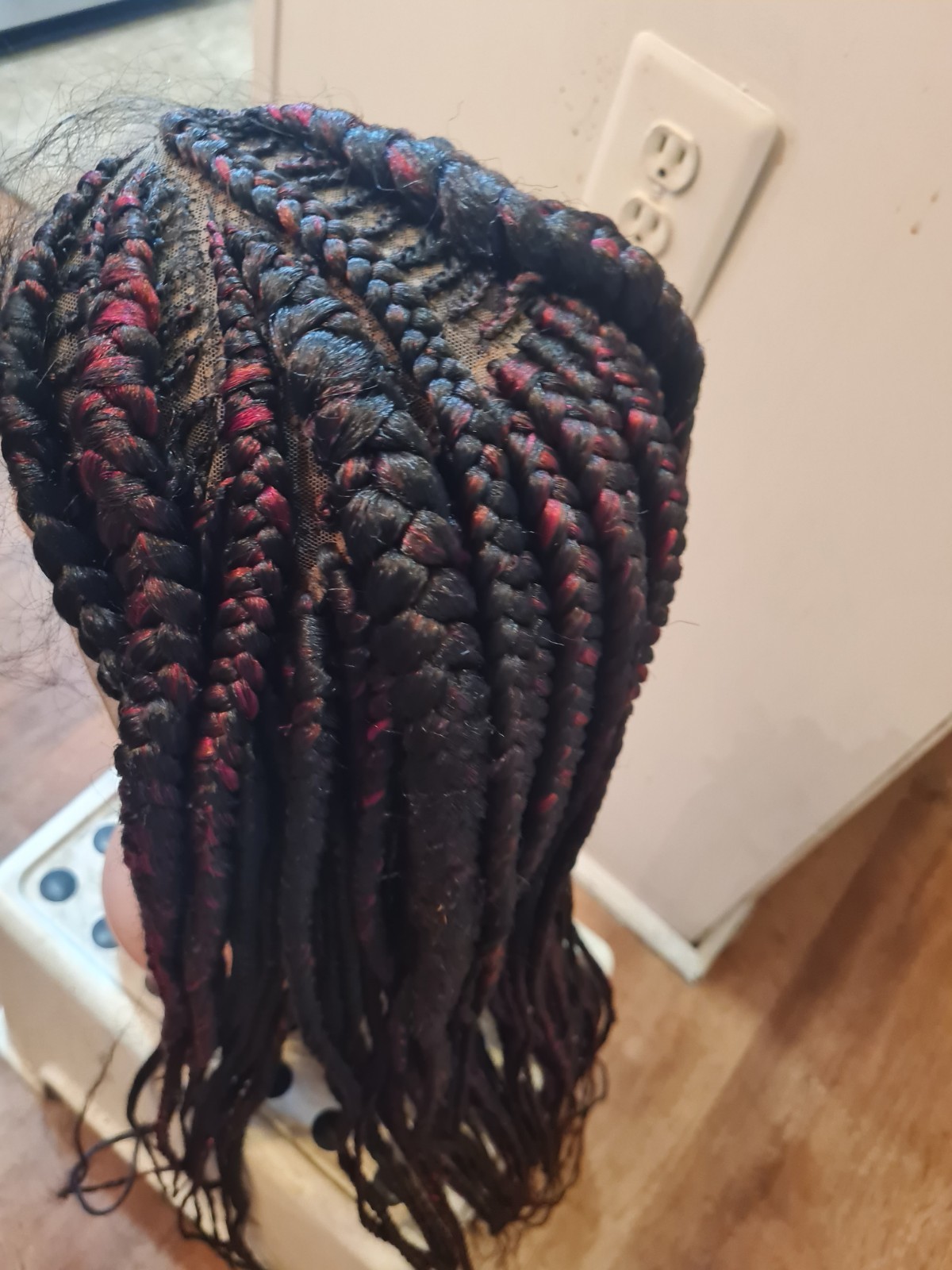 Braided Wig For Black Women Cornrow Braids Lace Front Synthetic Fiber