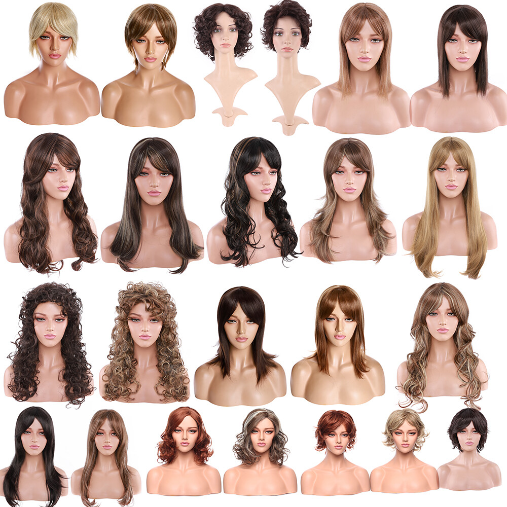 1PCS Ombre Brown Wigs for Women Fashion Shoulder Length Wigs Daily Cosplay Use
