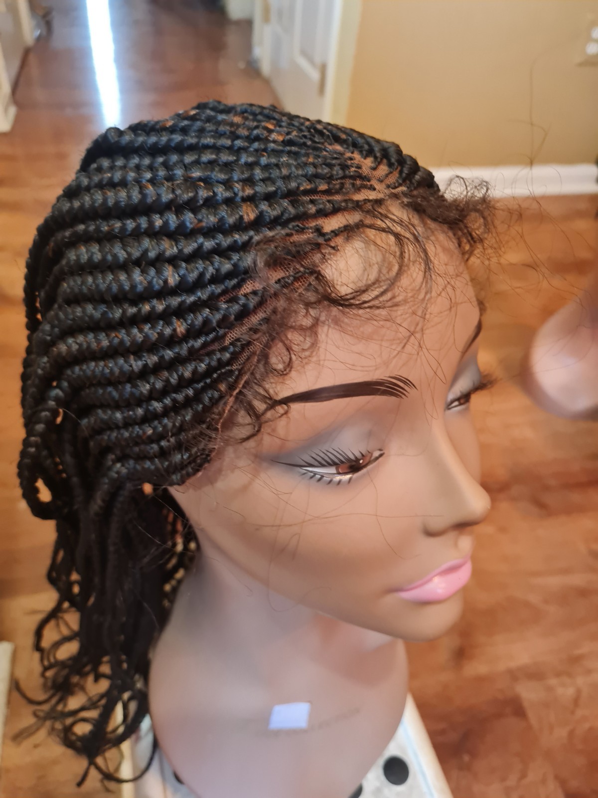Braided Wig For Black Women Cornrow Braids Lace Front Synthetic Fiber