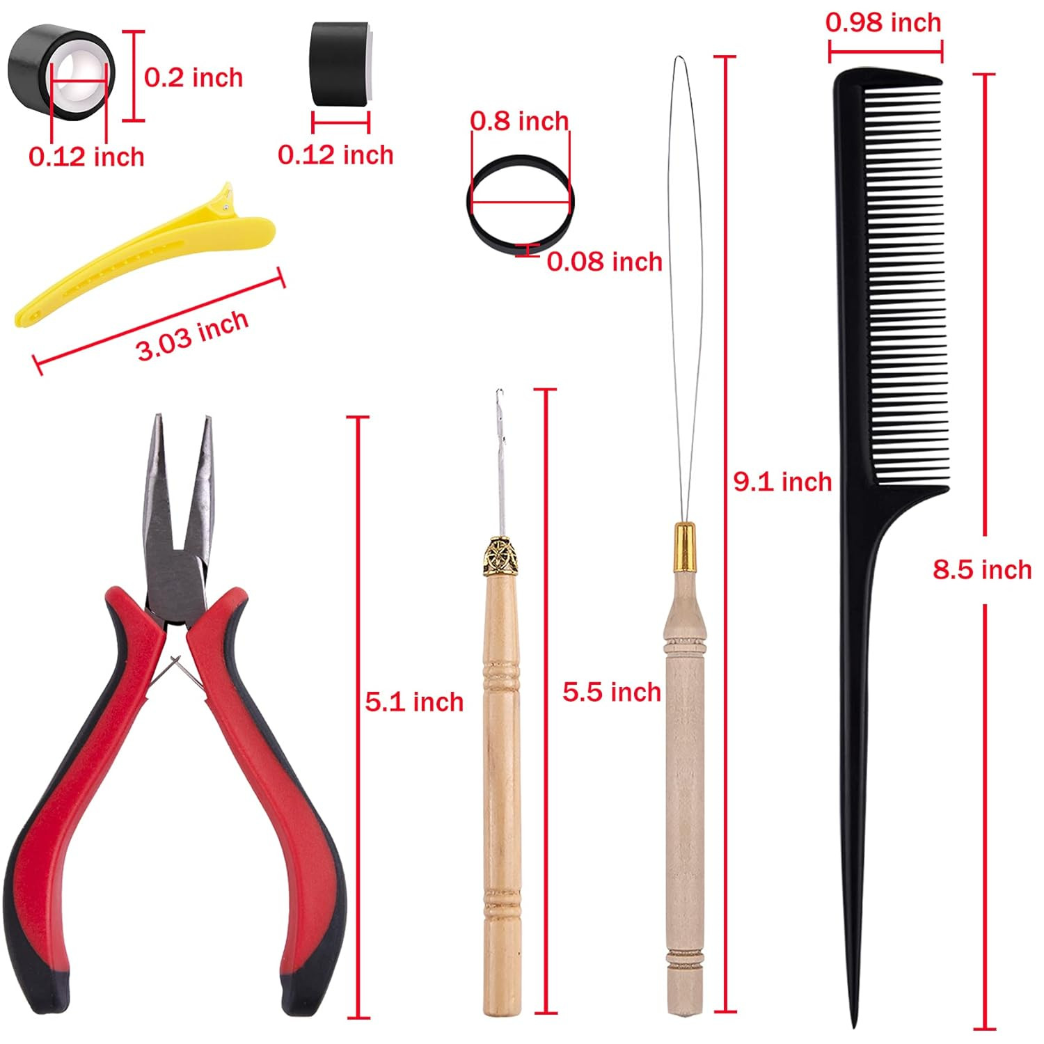 Hair Extensions Kit 500 Pcs Black Micro Ring Beads 1 Hair Extension Plier 2 Hook