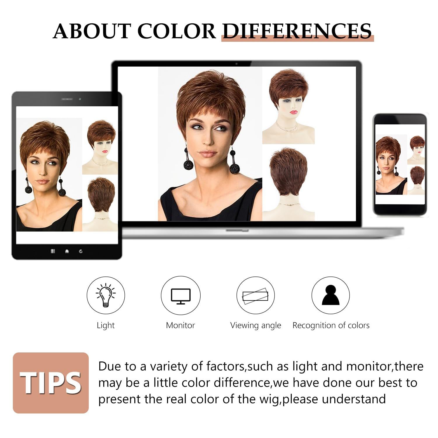 Fashion Side Bang Short Wig for Women European American Style Synthetic Full