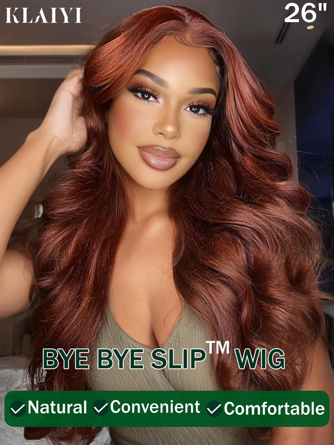 Reddish Brown Loose Body Wave Lace Front Wig – 20 Inch, Human Hair, Pre Plucked,