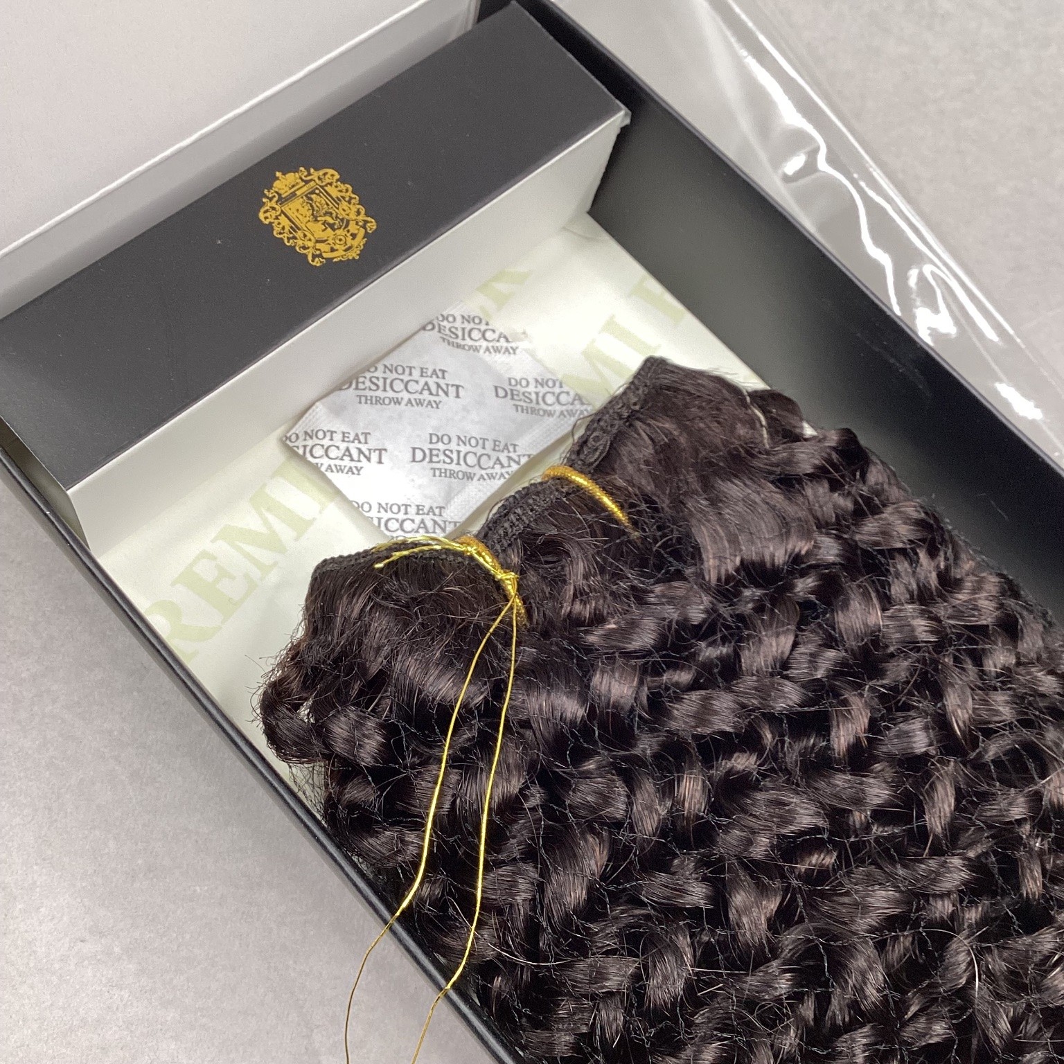 REMI BLACK Bohemian 8″ Curly Human Hair Extensions Color 2 (3 Pcs)