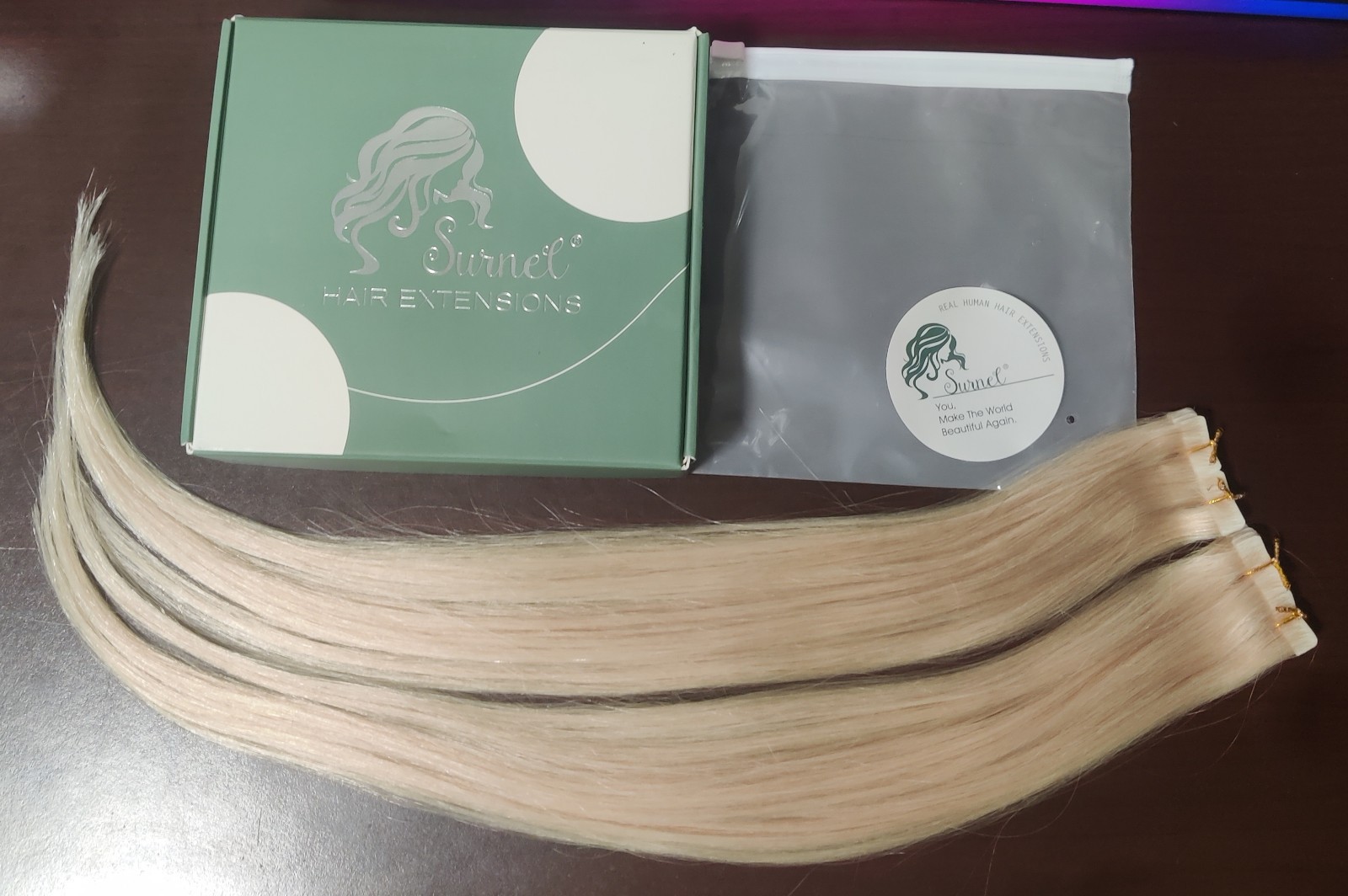 18″ Tape In Injected Human Hair Extensions Surnel 20pcs 40g #60 Blonde