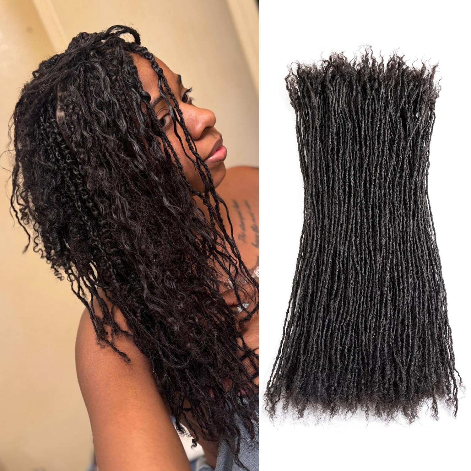 Originea 8-18 Inch 0.1 0.2 0.4 Thick Curly Tips Interlocked Sister Locs Human Ha