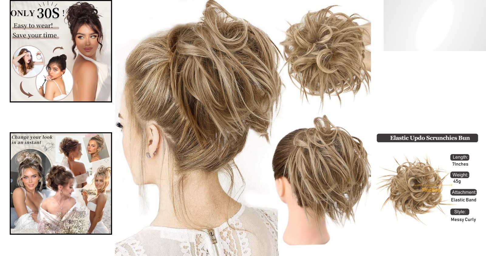 Fashion-Forward Messy Bun Hair Extension – Quick Updo Solution for All Occasions