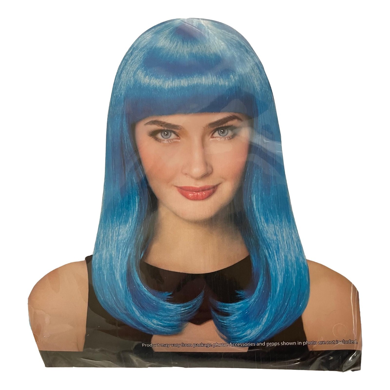 Blue Wig Long Bob with Bangs Halloween Costume Adult One Size Fits Most