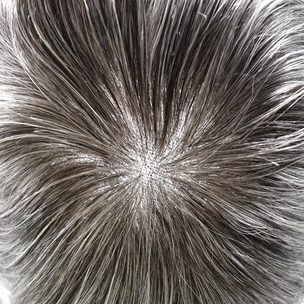 French Lace Front Mono Mens Hairpiece WigToupee for Men Hair System Replacement
