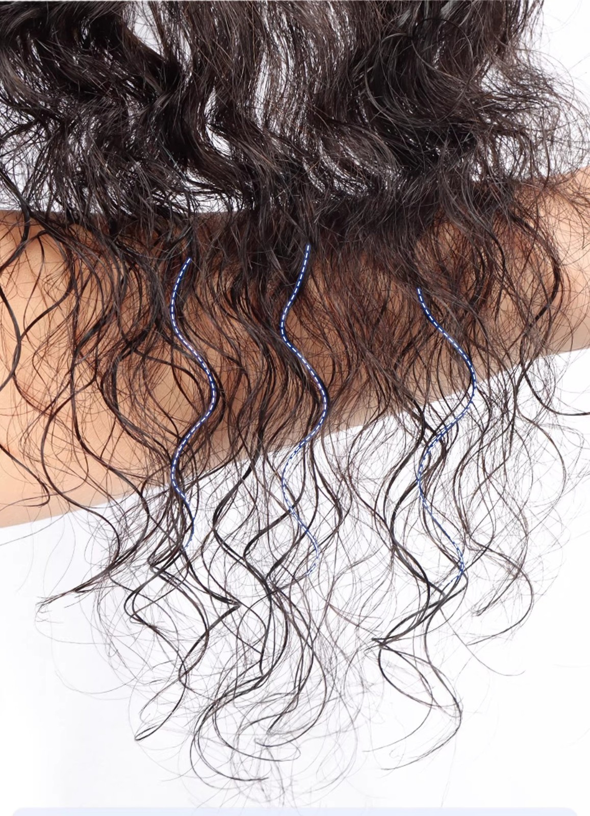 Fluffy Curly Wavy Real Human Hair Mono PU Topper Wiglet Replacement For Women