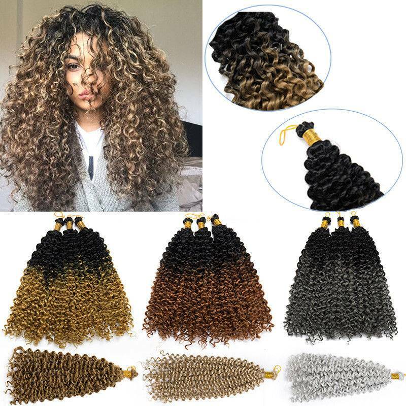 14″ Water Wave Crochet Braids Hair Extension Afro Briaiding Twist Loop Braiding