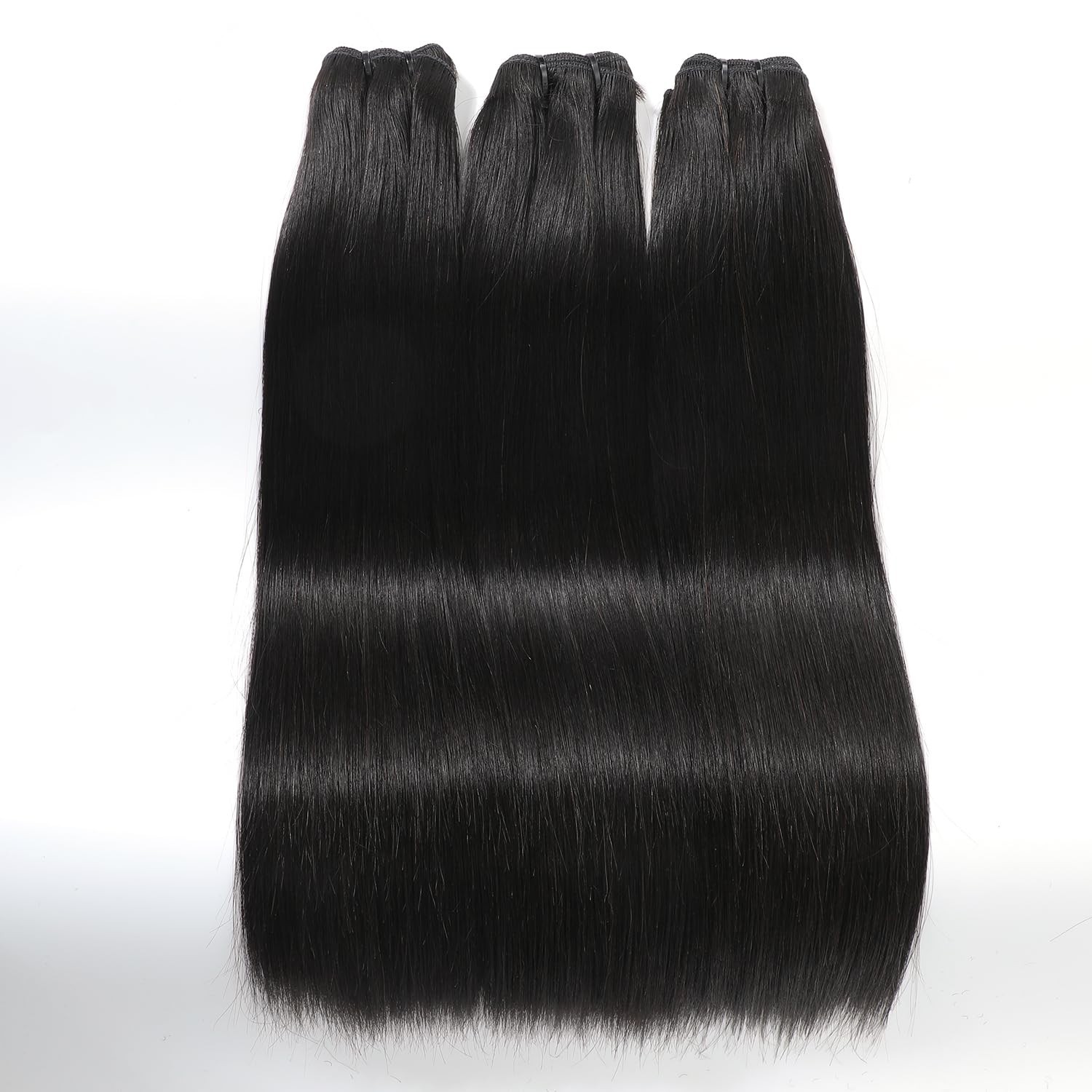 Grand Nature Virgin Straight Human Hair 3 Bundles 12/14/16in Double Drawn Wefts