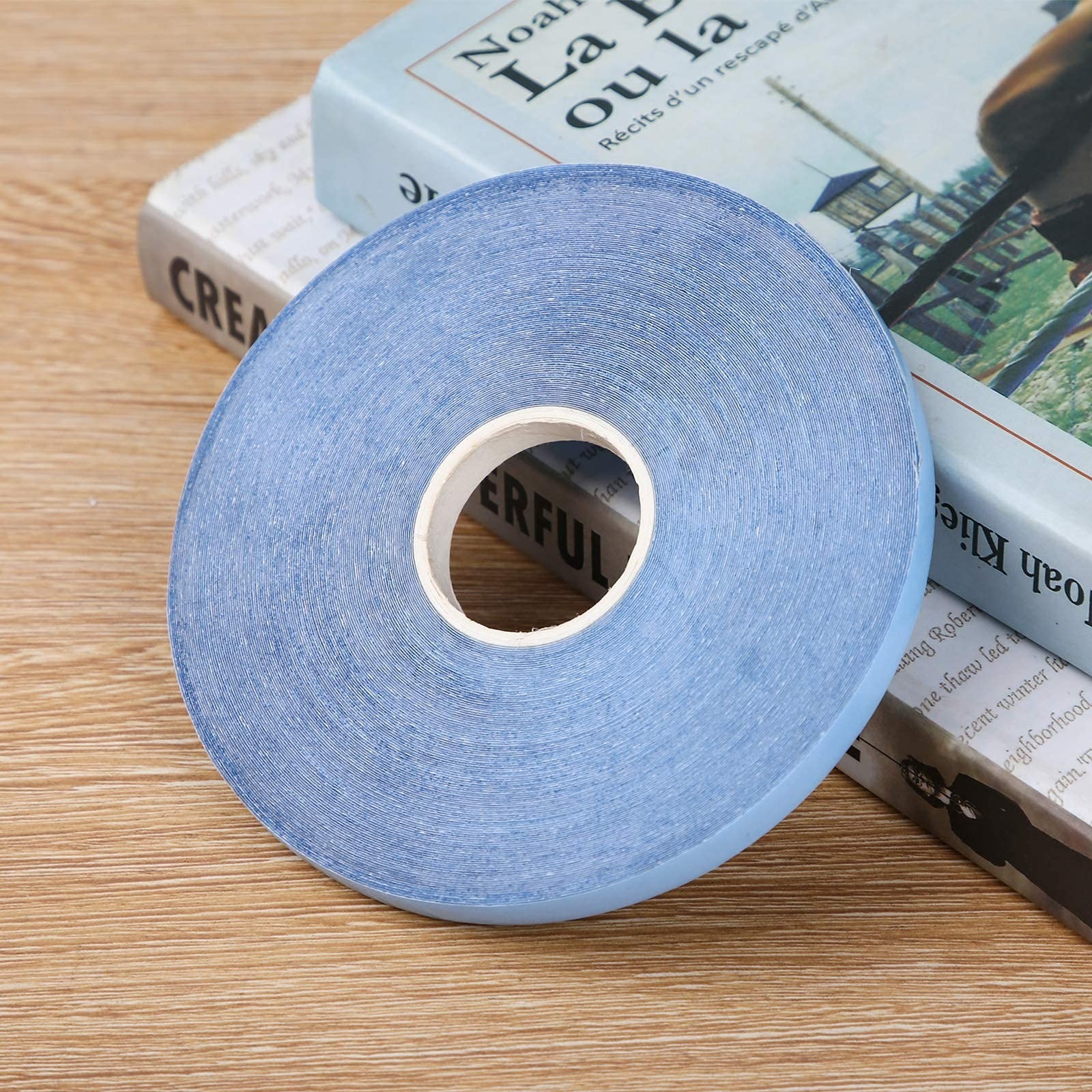 Double-Sided Hair Extension Tape Roll – Waterproof, Strong Hold, 36 Yards, Blue