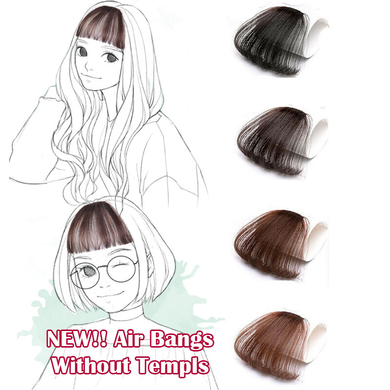 Clip in 100% Remy Human Hair Thin Air Neat Bangs Topper Piece Fringe Hairpiece U