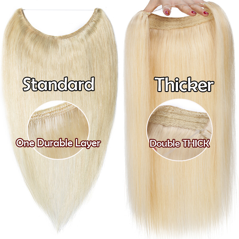 Secret Headband Wire In Remy Human Hair Extensions Thick Weft 3/4 Full Head Long