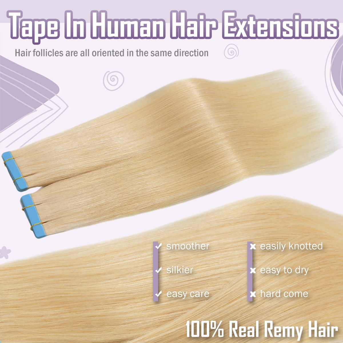 Seamless Tape in Skin Weft 100% Remy Human Hair Extensions Highlight Thick 60PCS