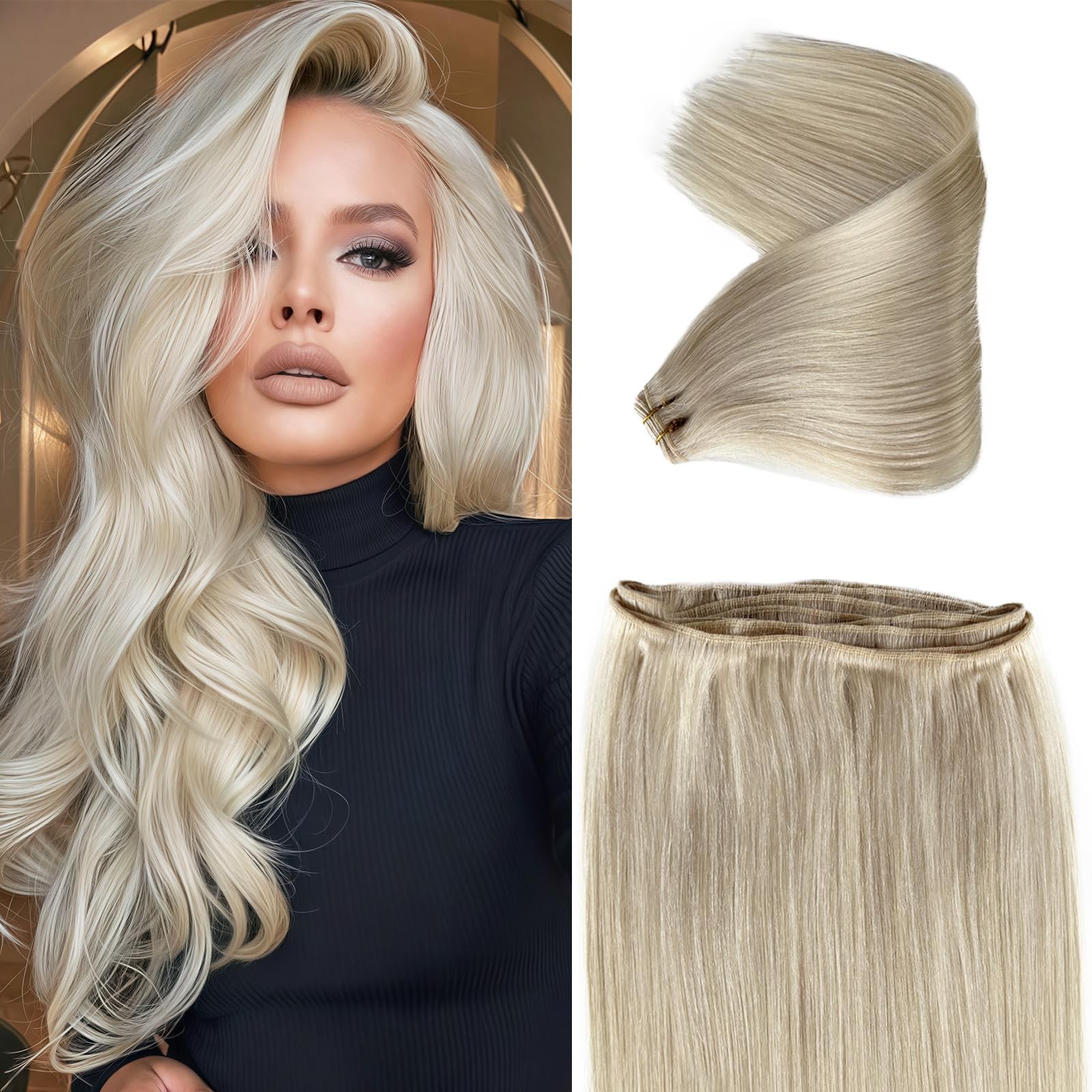 Licoville Sew In Hair Extensions Real Human Hair Blonde Weave Bundles Human