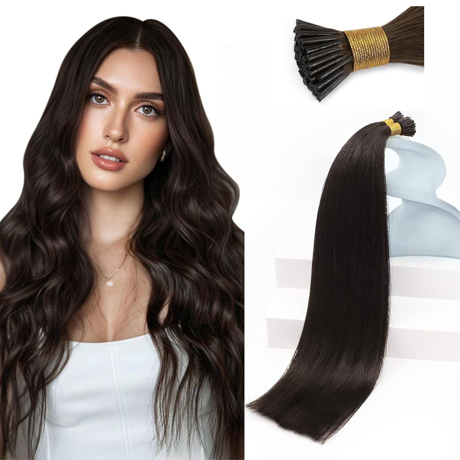 Sunny I-TIP 22in #2 Dark Brown Hair Extensions – I-TIP_2_22_50G3