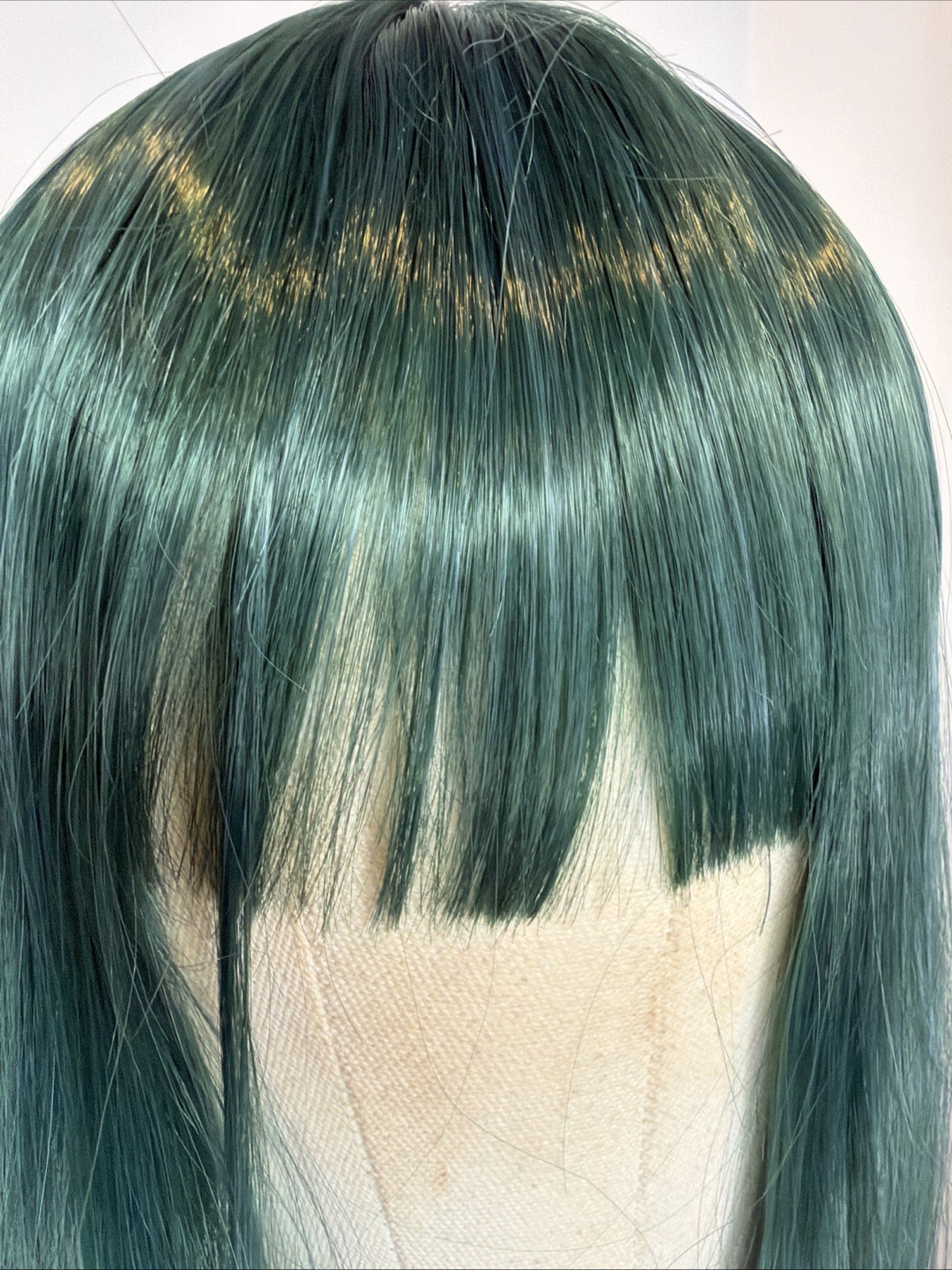 Short 12 Inches Straight Synthetic Cosplay Wig for Women Green – NEW