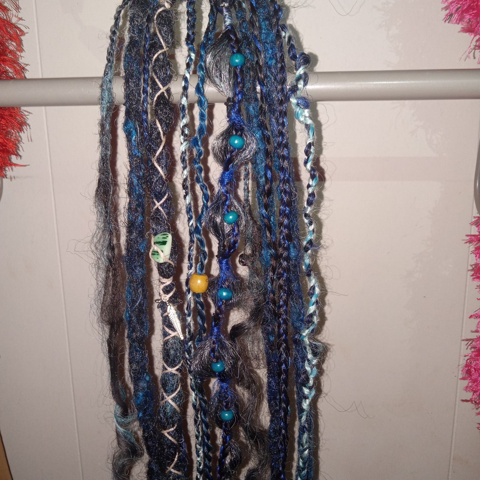 Dreadlock Extensions Hair 0.6 0.8cm Thick Full Handmade 14 burning man Locs set