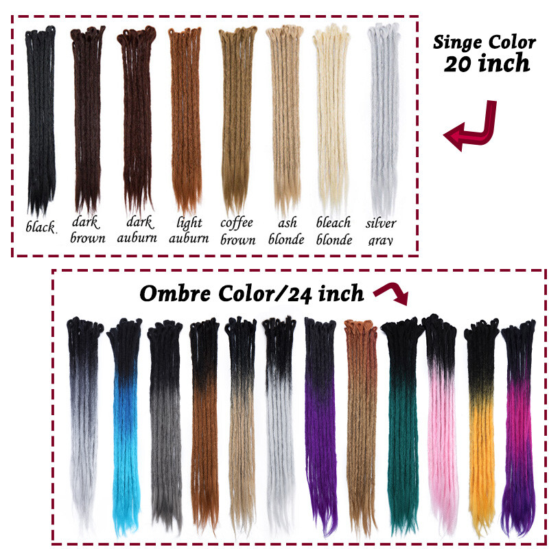 Hip-pop Wool Dreadlocks Crochet Single Ended Braided Hair Extensions Dreads Locs