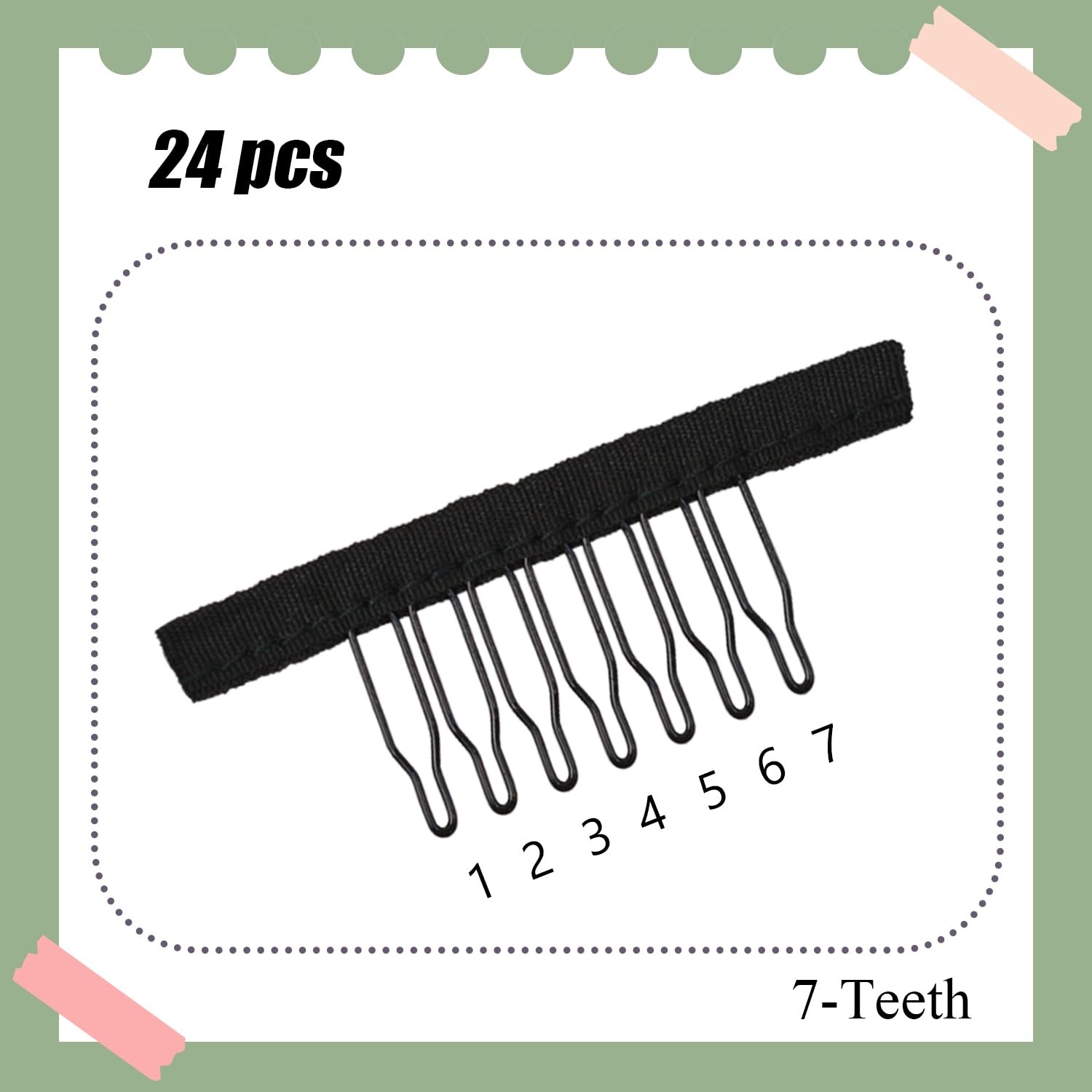 24 Pcs 7Teeth Wig Combs to Secure Wigs to Hair for Making Wig Caps Accessorie…