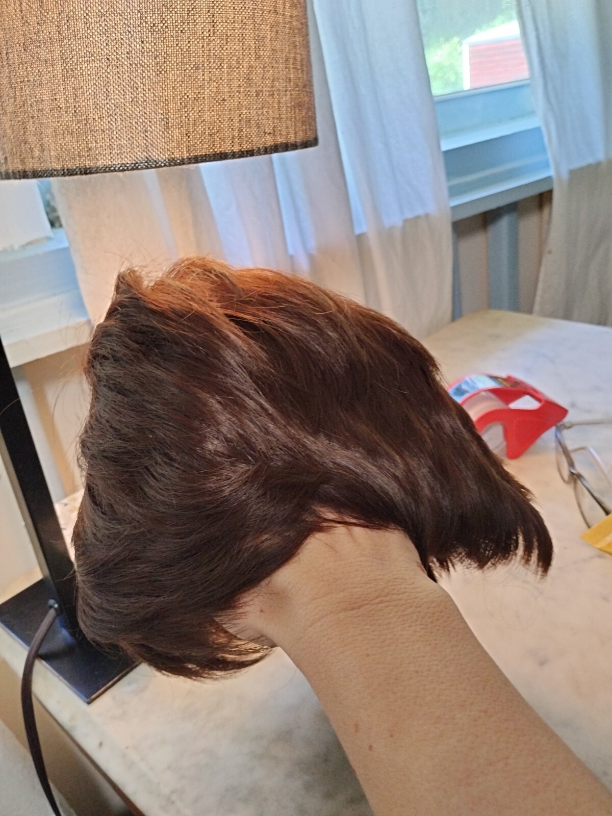 Synthetic Short Ombre Stylish Party Wig Queentas Brown (Black Cherry)