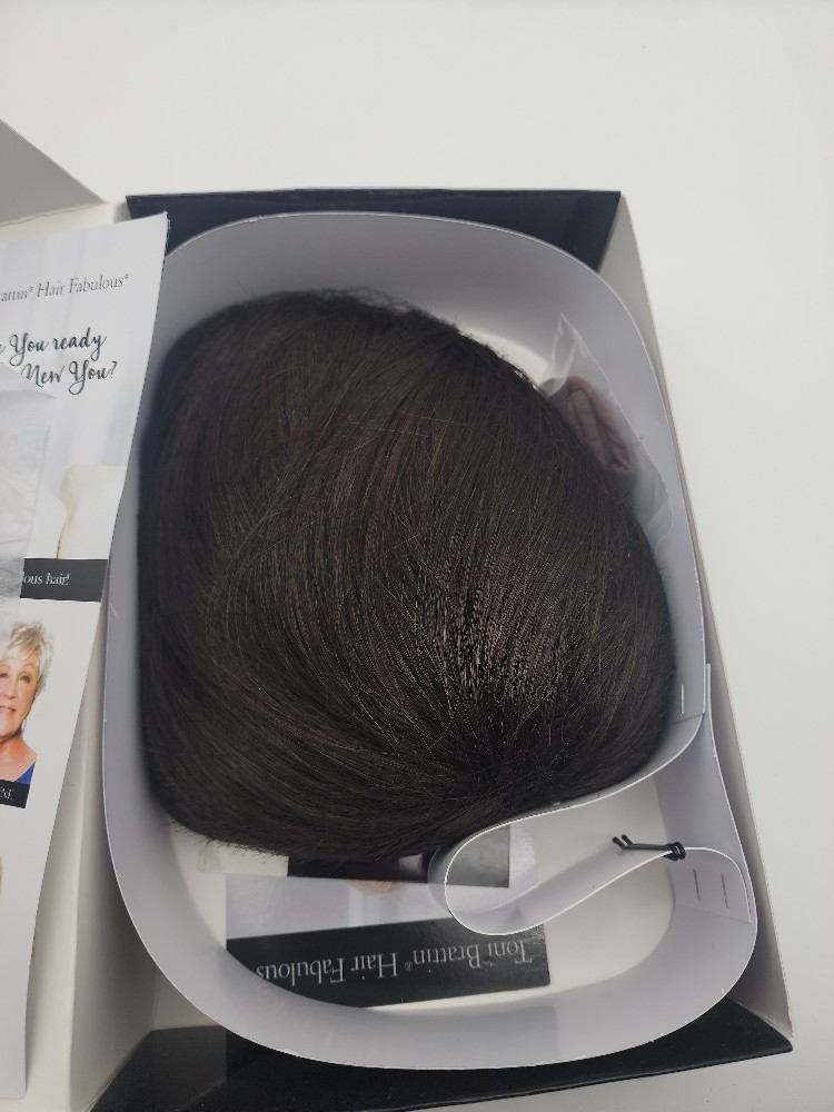 Toni Brattin Whisper Wig – Dark Brown Collar-Length Sculpted Bob COLOR IN PHOTOS
