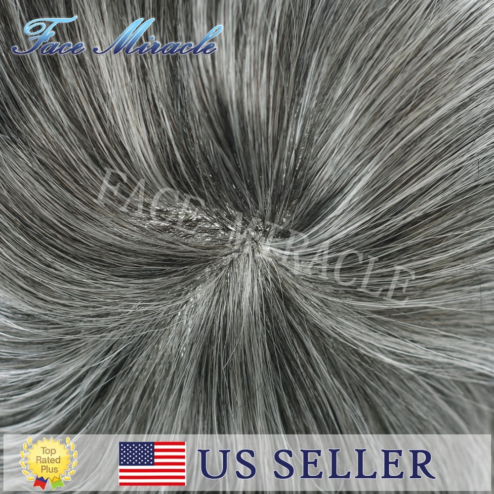 Mens Hairpieces All Poly Human Hair System for Men Toupee Thin Skin PU Injected
