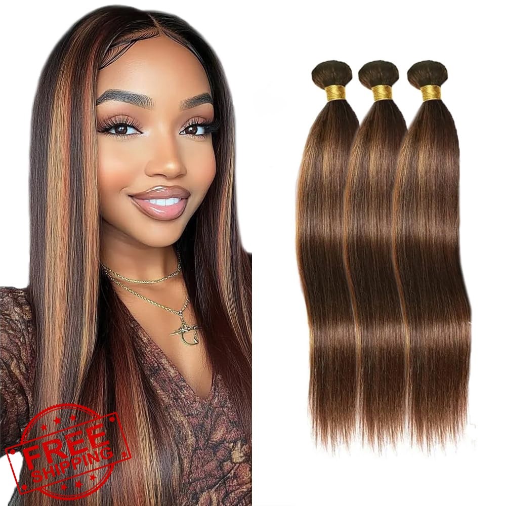 CrmBmod P430 Highlight Brown Straight Hair 14 16 18 Inch