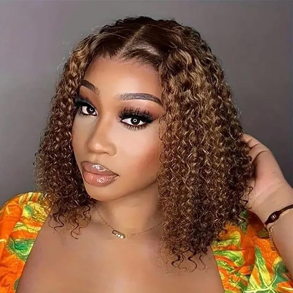 Glueless Wigs Human Hair Pre Plucked Pre Cut 4/27 Highlight Ombre Honey Blond…