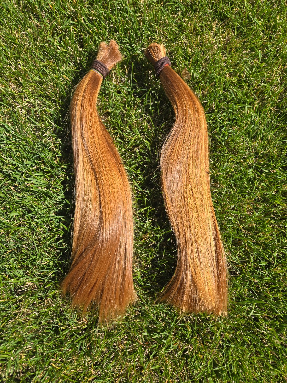 2 – 14inch bundles of Red Virgin Human Hair ~ 65 grams each