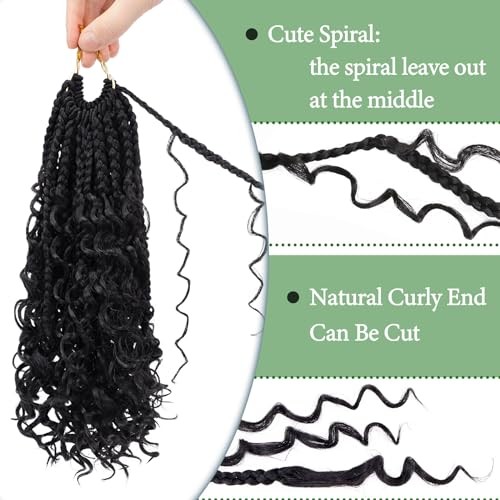 Goddess Box Braids Crochet Hair 10 Inch 8 Packs Pre 10 Inch(pack of 8) 1B